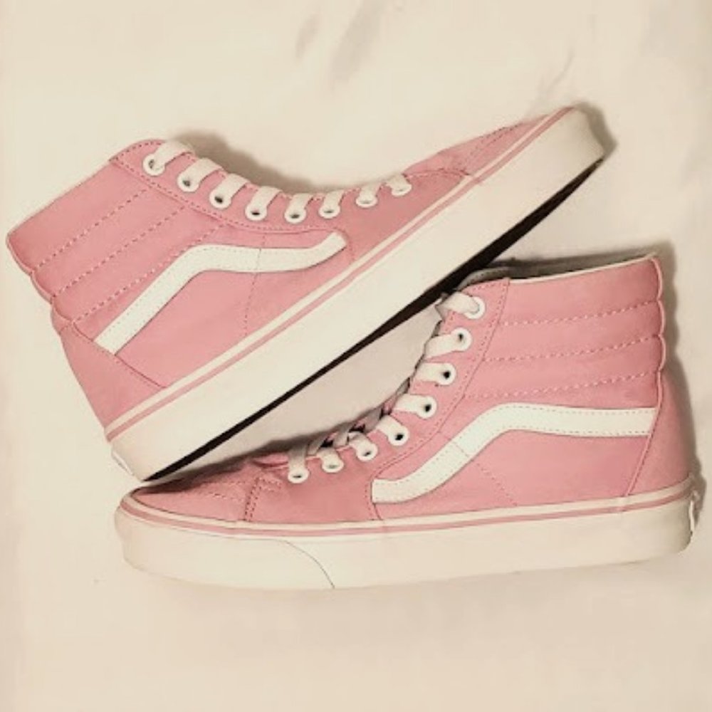 Vans Sk8-Hi (Canvas) Unisex Prism Pink high top Men size 7.5, Women size 9